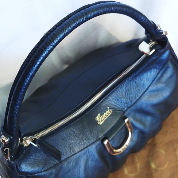 Gucci Vintage Large Abbey D-Ring Hobo in Black Leather EUC - Picture 7 of 16